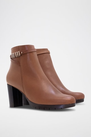 Leren Enkellaarzen - bruin 