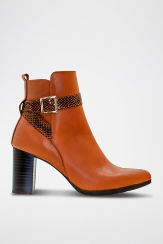 Bottines en cuir - Camel