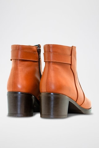 Leren Enkellaarzen - Camel