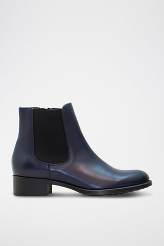 Bottines en cuir nappa - Bleu marine