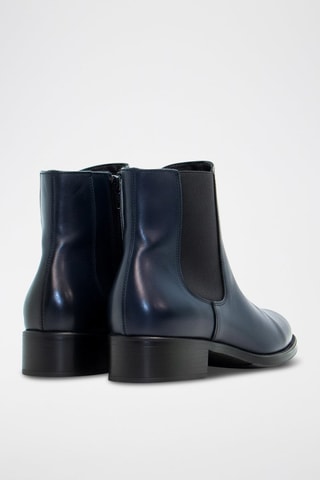 Bottines en cuir nappa - Bleu marine