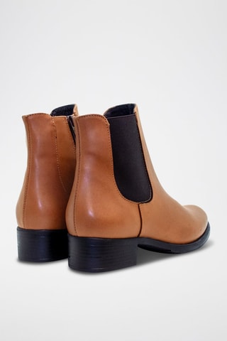 Leren Enkellaarzen - Camel