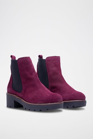 Leren Chelsea Boots - Bordeauxrood 
