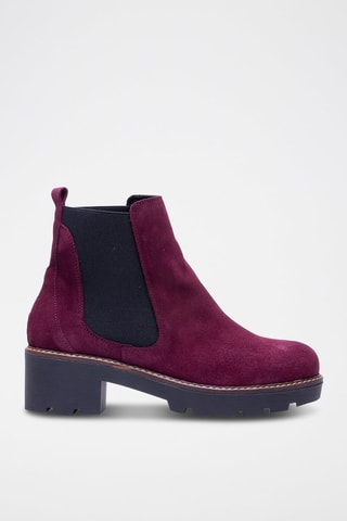 Leren Chelsea Boots - Bordeauxrood 