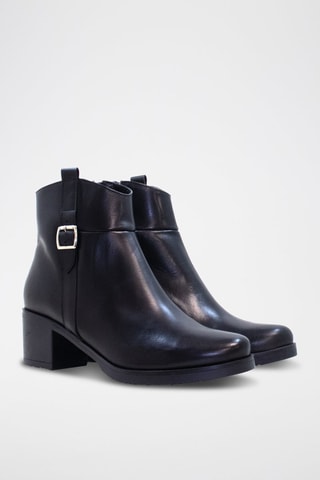 Leren Enkellaarzen - Zwart