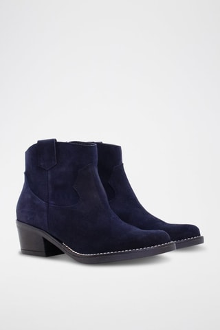 Bottines en nubuck - Bleu marine