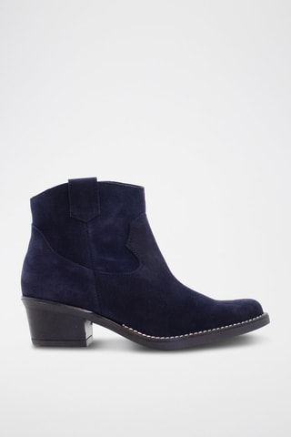 Bottines en nubuck - Bleu marine
