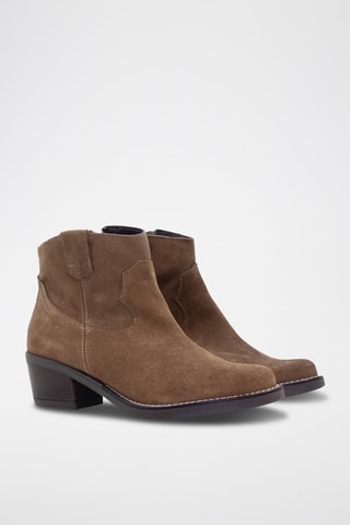 Bottines en nubuck - Marron clair