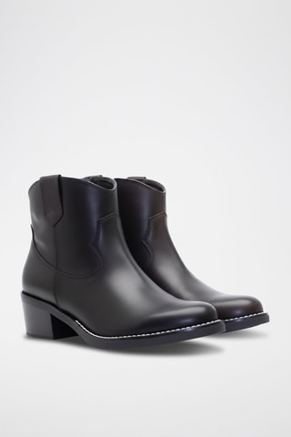 Leren Enkellaarzen - Zwart