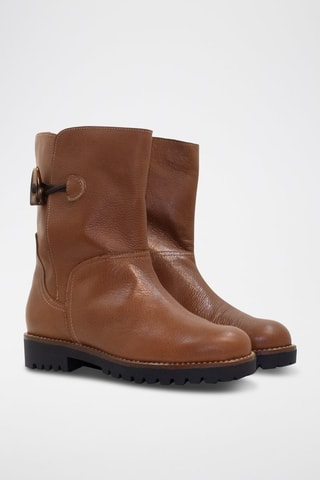 Leren Enkellaarzen - Lichtbruin