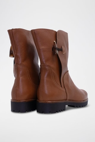 Leren Enkellaarzen - Lichtbruin