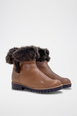 Leren Enkellaarzen - Camel