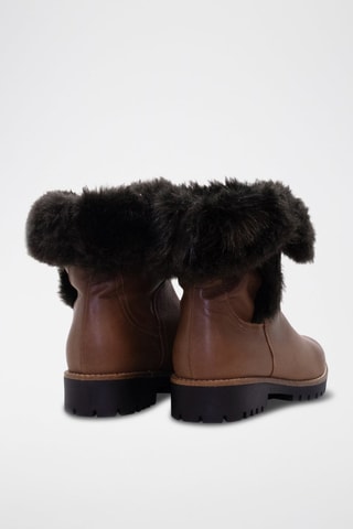 Leren Enkellaarzen - Camel