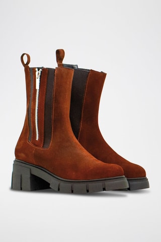 Nubuck Enkellaarzen - Camel