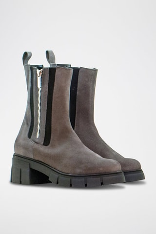 Nubuck Enkellaarzen - Grijs