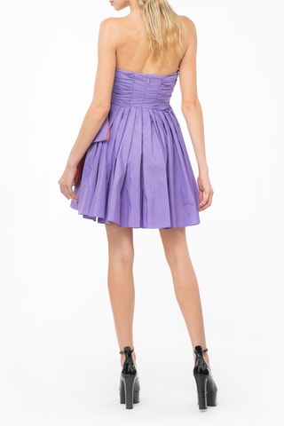 Strapless Mouwloze Jurk- Paars