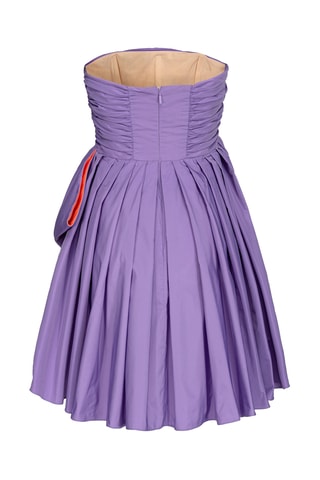 Strapless Mouwloze Jurk- Paars