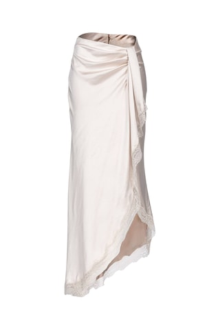 Lange Asymmetrische Wikkelrok - Ecru