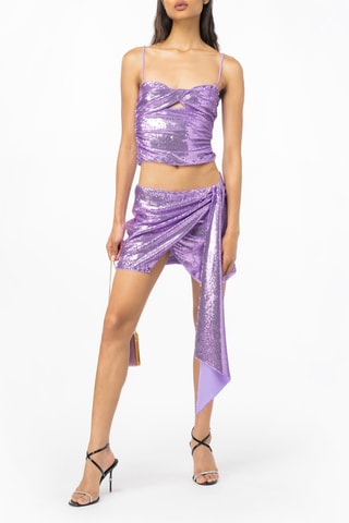 Asymmetrische Wikkelrok - Paars