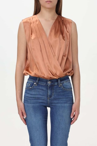 Mouwloze Zijde Bodysuit - Poederroze