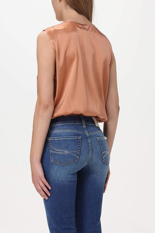 Mouwloze Zijde Bodysuit - Poederroze