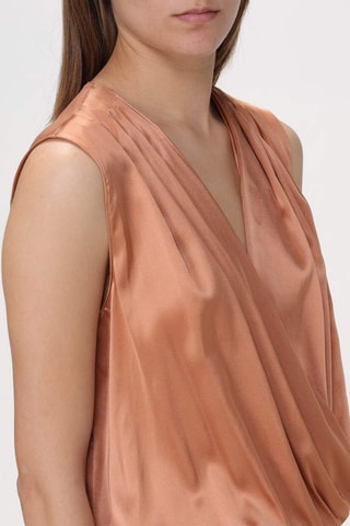 Mouwloze Zijde Bodysuit - Poederroze