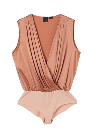 Mouwloze Zijde Bodysuit - Poederroze