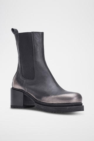 Leren Enkellaarzen - Zwart