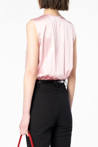 Mouwloze Zijde Bodysuit - Zachtroze