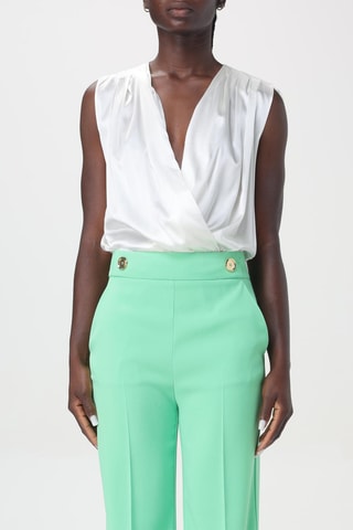 Mouwloze Zijde Bodysuit - Wit