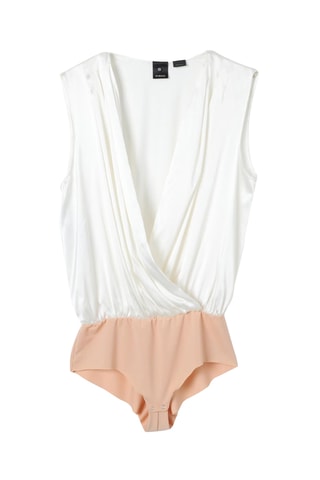 Mouwloze Zijde Bodysuit - Wit