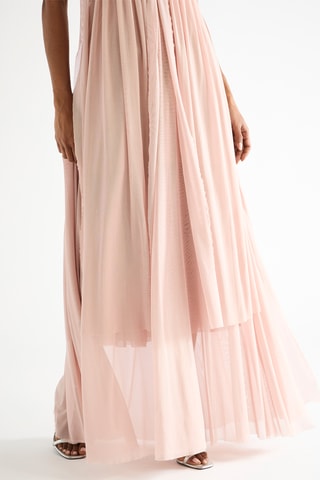 Strapless Mouwloze Jurk- Zachtroze