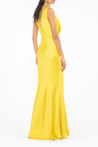 Lange mouwloze jurk - Geel