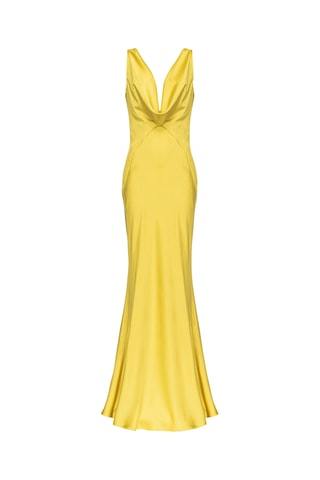 Lange mouwloze jurk - Geel