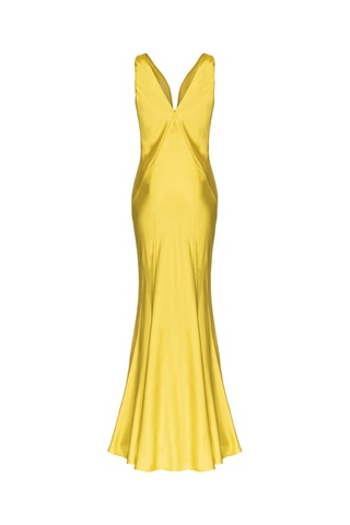 Lange mouwloze jurk - Geel