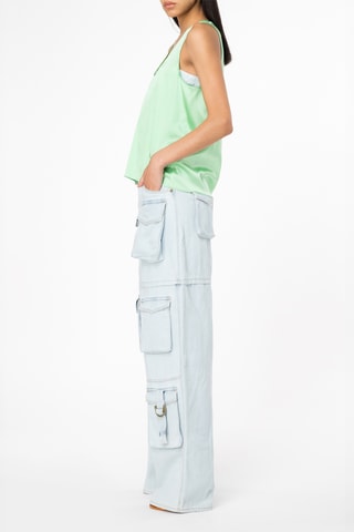 Mouwloze Zijden Top - Groen