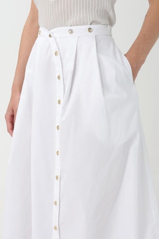 Midi-Wikkelrok Hoge Taille - Wit