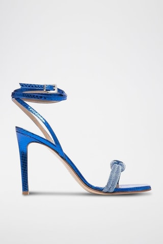 Geitenleren Sandalen met Hak - Blauw