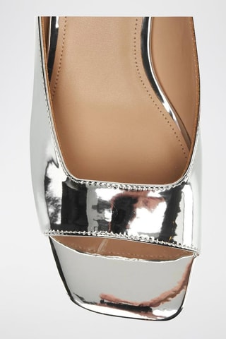 Mules à talons vernies - Argenté
