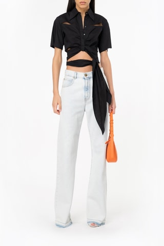 Geknoopte Blouse - Zwart