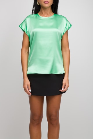 Zijden Top - Turquoise