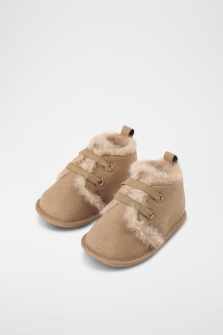 Chaussons fourrés - Beige foncé