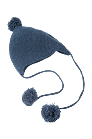 Bonnet et moufles avec liens - Bleu foncé