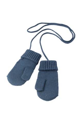 Bonnet et moufles avec liens - Bleu foncé