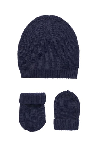 Bonnet et moufles - Bleu marine