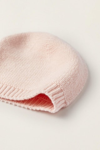 Bonnet et moufles - Rose poudré