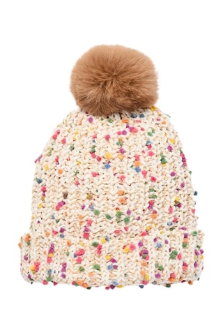 Bonnet à pompon - Beige clair