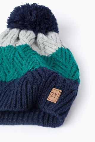 Bonnet à pompon - Vert clair