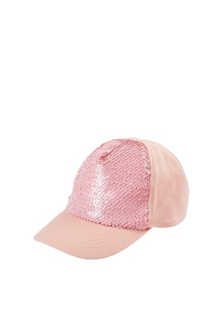 Casquette en sequins - Rose
