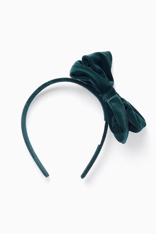 Serre-tête en velours - Vert foncé